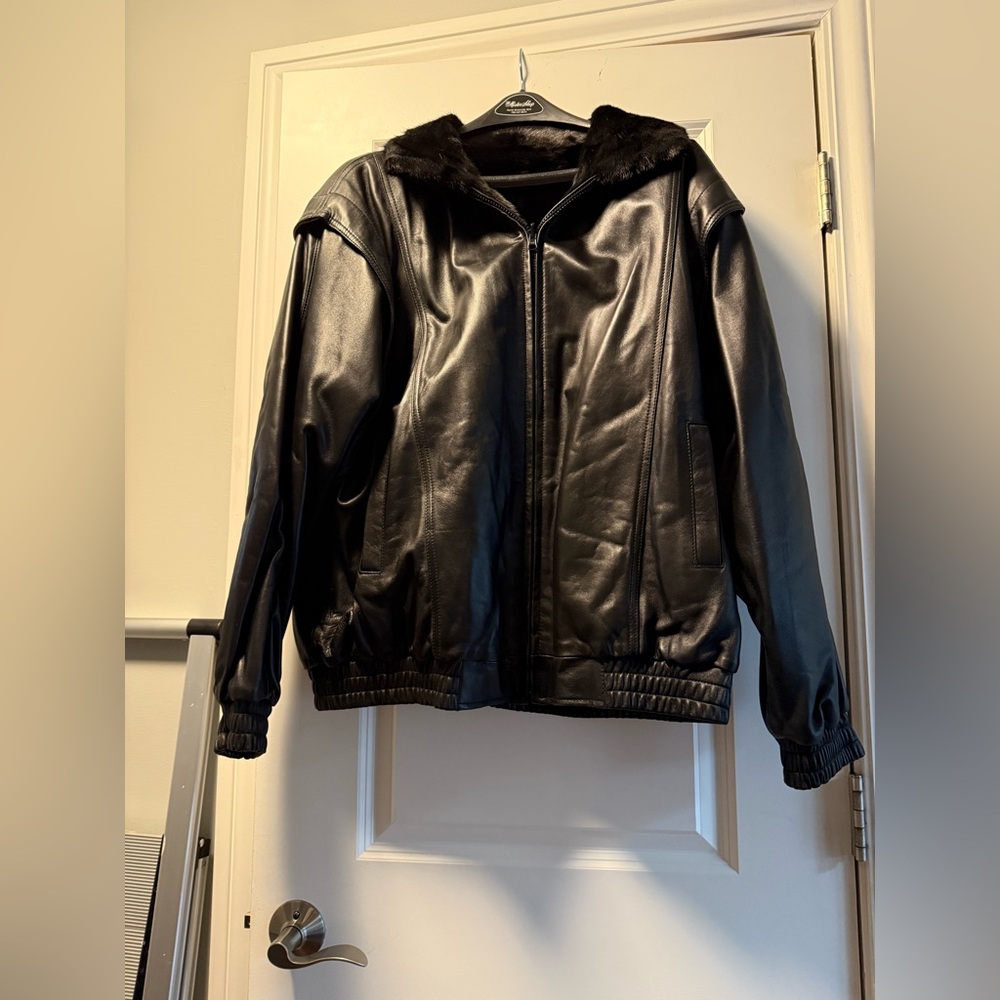Men's Black Leather Jacket lamb skin